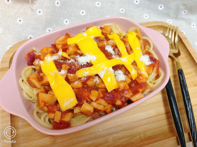芝士鸡肉焗意粉的做法