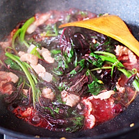 #夏天夜宵High起来！#蒜香肉片炒苋菜的做法图解14