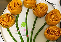 玫瑰花煎饺的做法