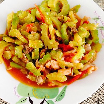 香菇西红柿炒苦瓜