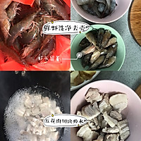 鲜虾五花肉焖饭，美味饭菜一锅搞定的做法图解1