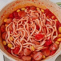 双层芝士番茄乌冬锅的做法图解7