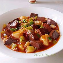 葱油鸭血蒜豆腐