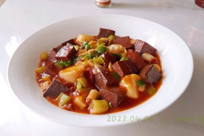 葱油鸭血蒜豆腐