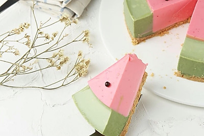 西瓜抹茶冻芝士蛋糕