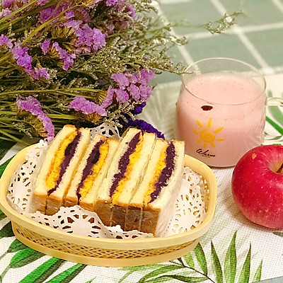  紫薯肉松三明治