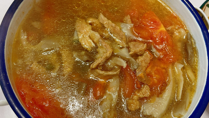 汆肉平菇汤