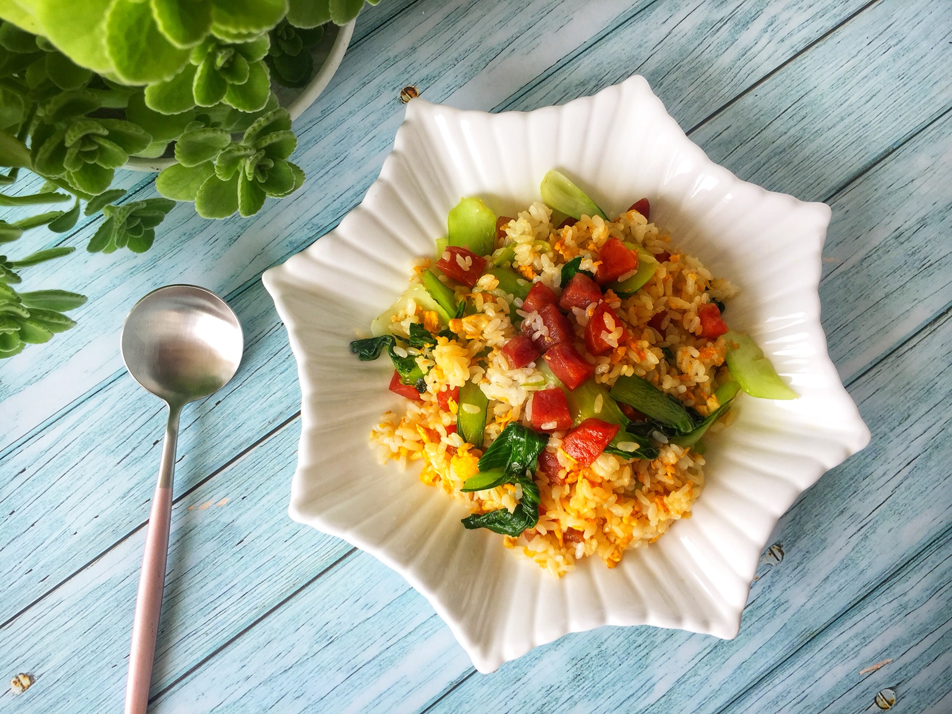 Fried rice with sausage