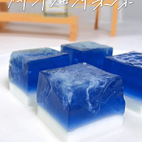 椰汁海洋果冻，梦幻蓝色蛋花水晶冻，好看好吃的做法图解9