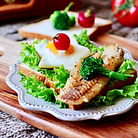 #一道菜表白豆果美食#开放式鳕鱼鸡蛋三明治的做法图解11