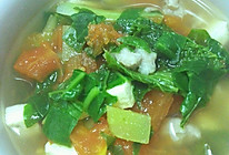 翡翠豆腐汤。的做法