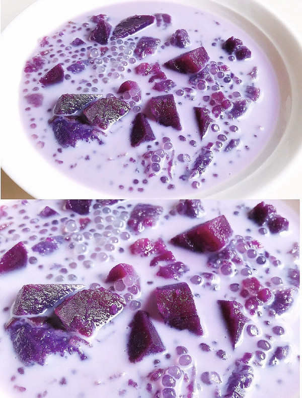 紫薯牛奶西米露图片