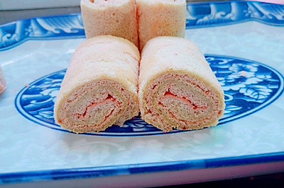 红甜菜粉蛋糕卷