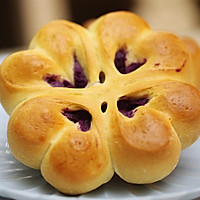 #网红美食我来做#送你一颗幸运心：四叶草紫薯心形面包的做法图解13