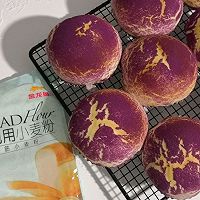 #爱好组-高筋#奶香紫薯蘑菇云面包的做法图解19