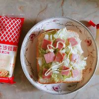 #丘比三明治#生菜碎火腿片三明治的做法图解7