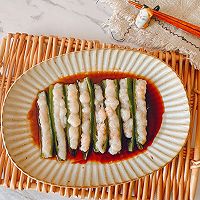 #一蔬一饭皆告白#虾滑酿秋葵的做法图解7