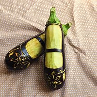雕刻茄子绣花鞋忆童年的做法图解4