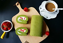 #豆果10周年生日快乐#草莓抹茶奶油蛋糕卷的做法