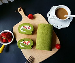 #豆果10周年生日快乐#草莓抹茶奶油蛋糕卷的做法