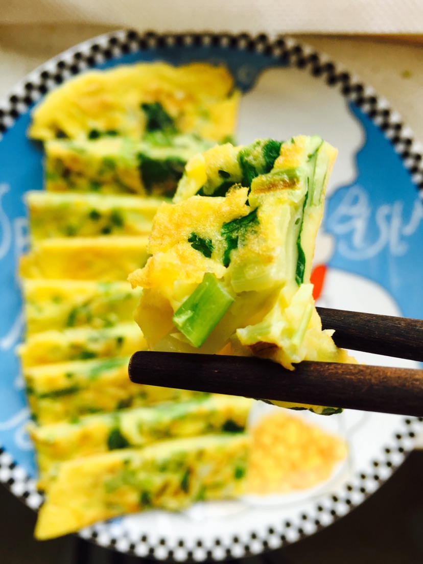 小葱菠菜鸡蛋饼的做法图解8