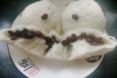 蔓越莓干红豆馅包子