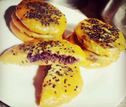 奶香紫薯黑米南瓜饼的做法
