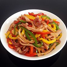 彩椒丝炒猪肚丝