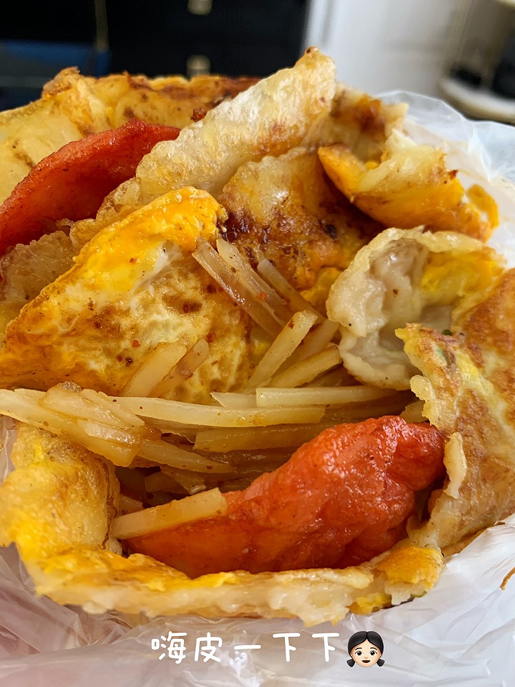 土豆丝鸡蛋饼的做法