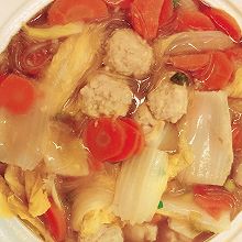 冬日份-蔬菜肉丸粉丝汤