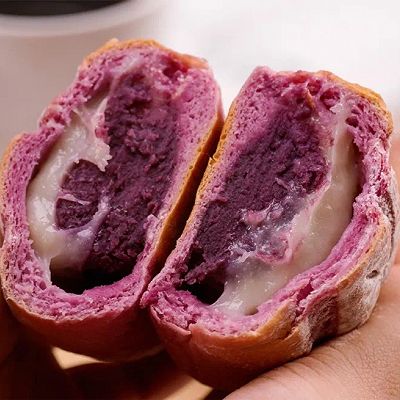 减脂期也能吃的紫薯芋泥麻薯欧包