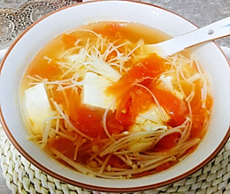西柿金磨豆腐汤的做法