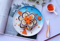 #花10分钟，做一道菜！#简单又快手的紫薯香蕉土司卷的做法