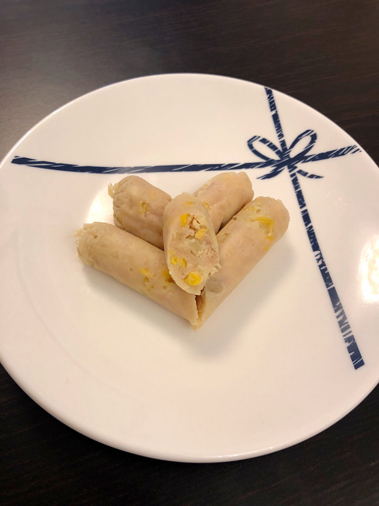 芝士玉米鸡肉肠~宝宝版的做法