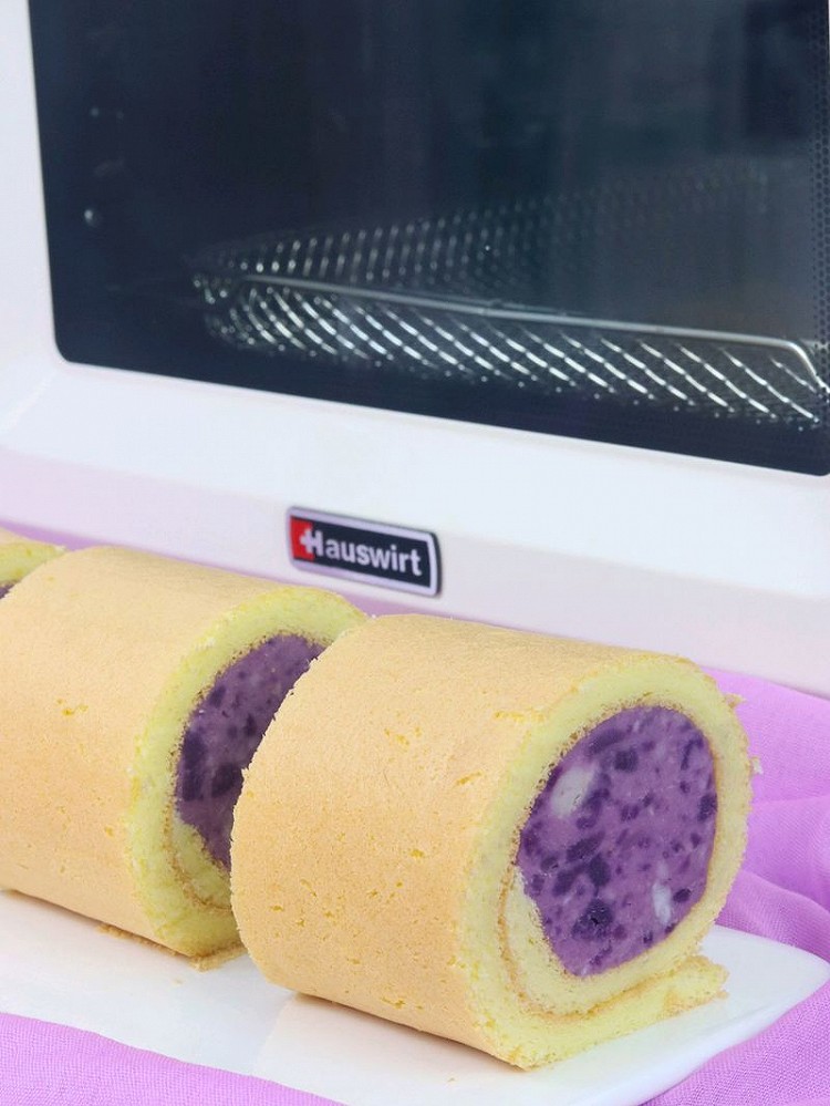 减脂低卡的紫薯香芋蛋糕卷，好吃不怕胖❗的做法