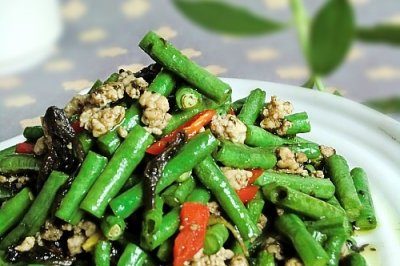 肉末橄榄炒豇豆