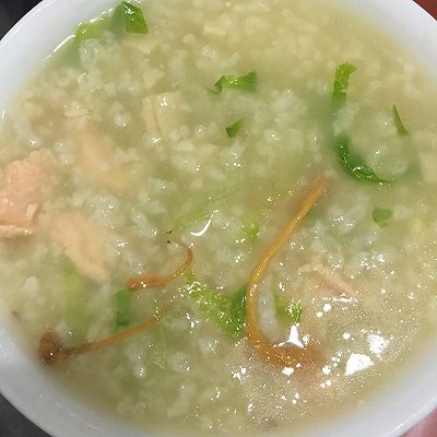 三文鱼干贝粥