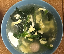 菠菜蛋花丸子汤的做法