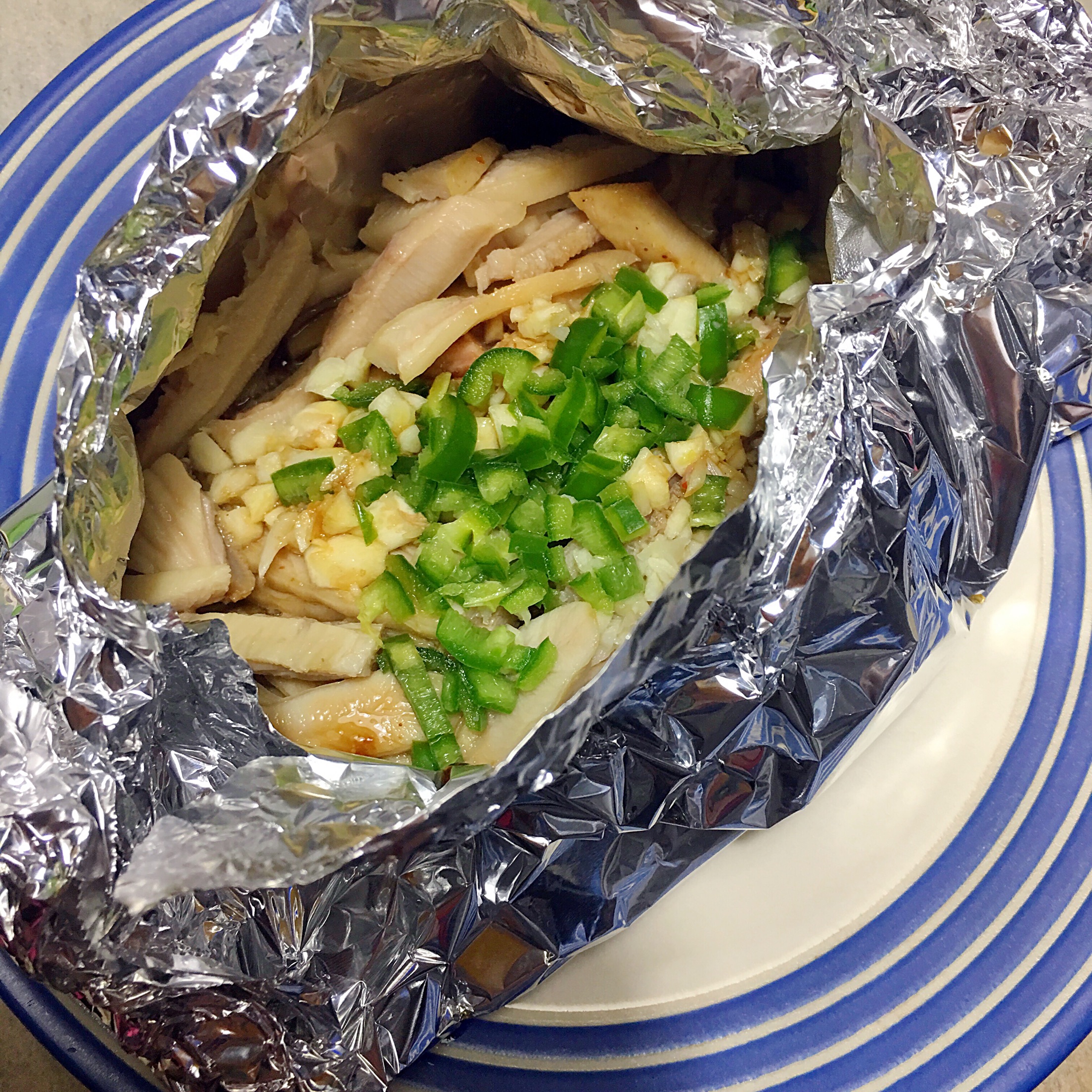 Baked tripe with tin paper