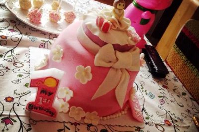 翻糖彩虹公主生日蛋糕