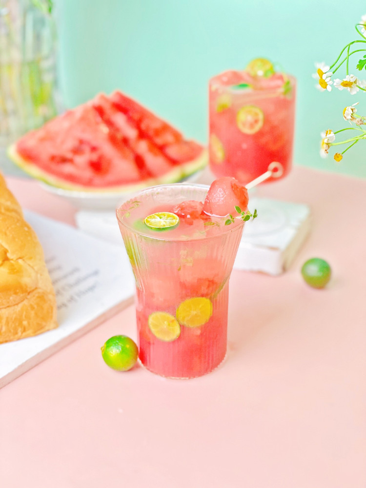 西瓜青柠气泡水✅ 夏日必备快乐水的做法
