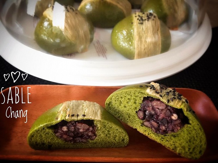 小山园抹茶红豆面包的做法