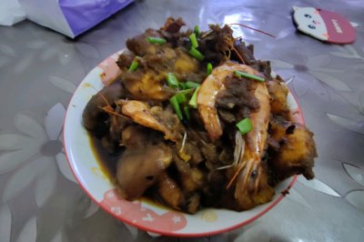 火锅底料炒土豆香菇红薯大虾