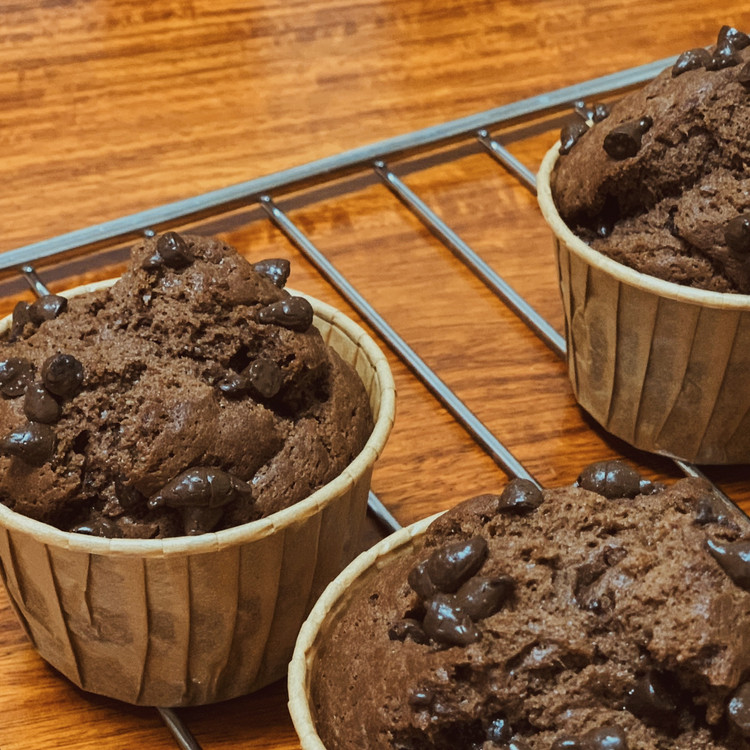拌一拌就能做出来的超浓郁巧克力可可麦芬蛋糕的做法