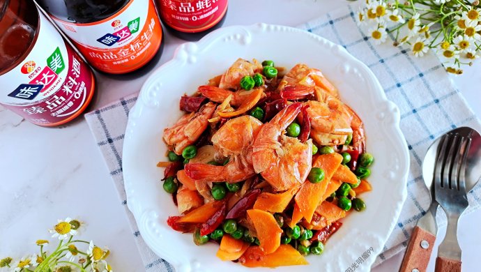 青豆麻辣虾