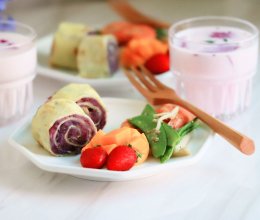#麦子厨房#美食锅宝宝早餐：紫薯鸡蛋卷的做法