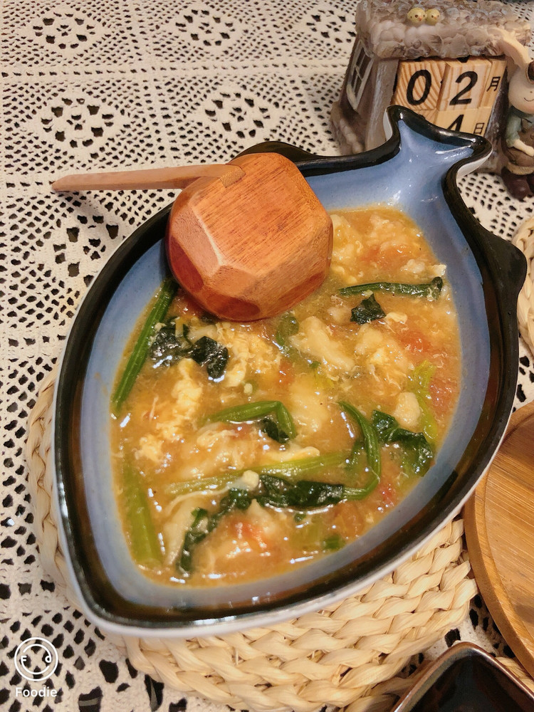 家庭版菠菜疙瘩汤的做法