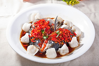 米饺蒸鱼头
