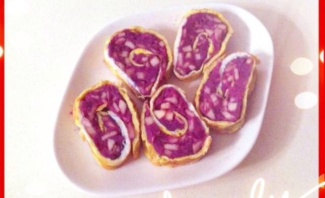 紫薯苹果蛋卷