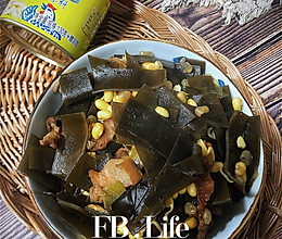 ㊙️老妈教的健康养生菜‼️超级下饭的五花肉海带炖黄豆芽‼️的做法